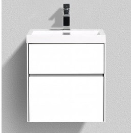 Тумба подвесная с раковиной BelBagno 50 см PIETRA MINI-500AS-2C-SO-BL, белый фото 