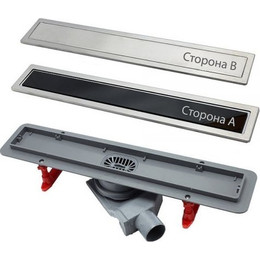 Трап Pestan (BETTOSERB) Confluo Premium Black Glass Line 30 см 13000290, нержавеющая сталь/стекло, хром/черный (под плитку), Цвет производителя: хром, чёрный, Размер трапа: 300 фото 