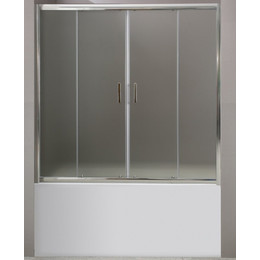 Шторка для ванны BelBagno 150 см UNO-VF-2-150/145-P-Cr, хром/текстурное фото 