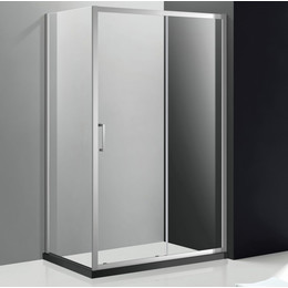Душевое ограждение Cezares 130х100 см MOLVENO-AH-11-130/100-C-Cr-IV , хром/прозрачное фото 