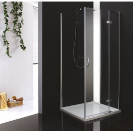 Душевое ограждение Cezares Bergamo A-1 100х100 см R, хром/прозрачное фото 