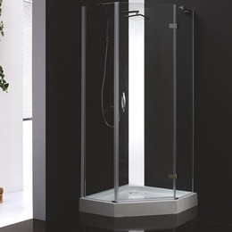 Душевое ограждение Cezares Bergamo P-1 90х90 см R, хром/прозрачное фото 