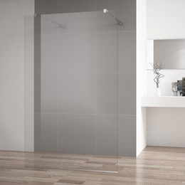 Душевая перегородка Cezares 120 см LIBERTA-L-2-120-C-Cr (телескопические кронштейны, стекло 8 мм) хром/прозрачное фото 