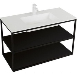 Тумба подвесная с раковиной Cezares CADRO-120/46/58-2C-SO-MET-ST 120 см, черный фото 