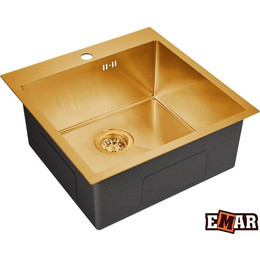 Кухонная мойка Emar EMB-116 1,2 мм, золото, Цвет производителя: золото фото 