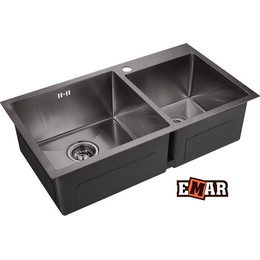 Кухонная мойка Emar EMB-210 1,2 мм, чёрный, Цвет производителя: чёрный фото 