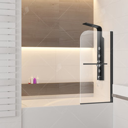 Шторка для ванны RGW SC-15B 80 см 06111408-14 (стекло 8 мм), черный/прозрачное фото 