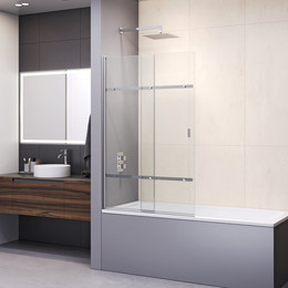 Шторка для ванны RGW SC-44 100 см 03114410-11, хром/прозрачное фото 