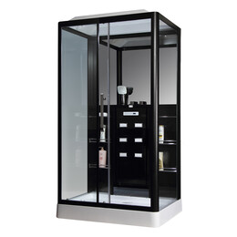 Гидробокс LORANTO CS 127-3A 120х90 L, хром/прозрачное фото 