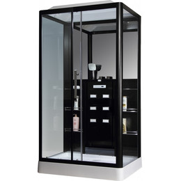 Гидробокс LORANTO CS 127-3A 120х90 L, хром/прозрачное фото 