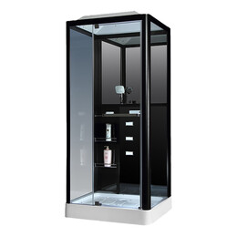 Гидробокс Loranto Selak CS 126-3A L 100х90х215, чёрный/прозрачное фото 