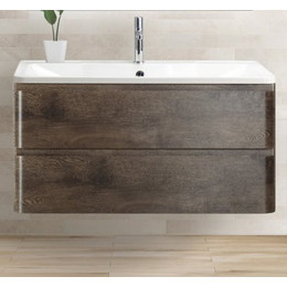 Тумба подвесная с раковиной BelBagno ALBANO-1000-2C-SO-RNG 100 см, Rovere Nature Grigio, Цвет фасада: Rovere Nature Grigio фото 