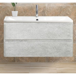 Тумба подвесная с раковиной BelBagno ALBANO-800-2C-SO-CVG 80 см, Cemento Verona Grigio, Цвет фасада: Cemento Verona Grigio фото 