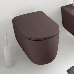 Унитаз подвесной безободковый Kerasan Nolita 531475, бургундский фото 