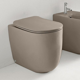 Унитаз приставной безободковый Kerasan Nolita 531881, коричневый орех фото 