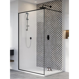 Душевая перегородка Radaway Modo New Black II Frame 100х200 см 389104-54-56 (стекло 8 мм), черный/прозрачное фото 