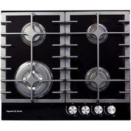 Газовая варочная поверхность Zigmund & Shtain MN 197.61 B (чёрное стекло) фото 