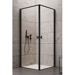 Душевое ограждение Radaway Nes 8 Black KDD I Frame 80х80 см (стекло 8 мм), черный/прозрачное фото 