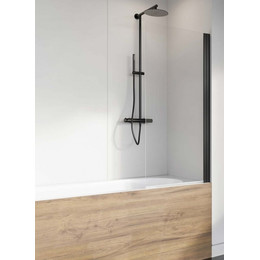 Шторка для ванны Radaway Nes 8 Black PNJ I 60 см 10061060-54-01R (стекло 8 мм), черный/прозрачное фото 