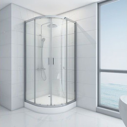 Душевое ограждение Mirsant Round 90x90 см хром/прозрачное фото 