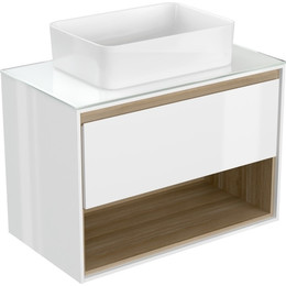 Тумба подвесная со столешницей Cersanit Louna 80 см SP-SZ-LOU80-BL/Wh фото 