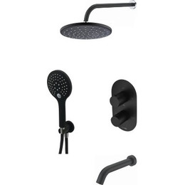 Душевая система для ванны с термостатом WasserKraft A177477 Thermo, черный фото 