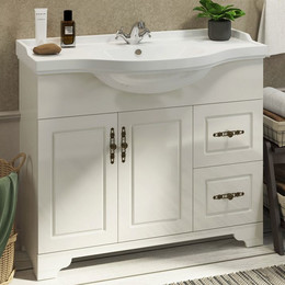 Тумба напольная с раковиной Comforty Севилья 100 см, слоновая кость фото 