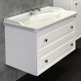 Тумба подвесная с раковиной Comforty Феррара 100 см, белый фото 