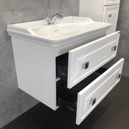 Тумба подвесная с раковиной Comforty Феррара 80 см, белый фото 