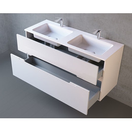 Тумба подвесная с раковиной Jorno Modul 120 см Mоl.01.122/P/W, белый фото 