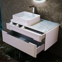 Тумба подвесная с раковиной Jorno Shine 90 см Shi.01.90/P/W, белый фото 
