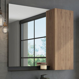 Зеркало-шкаф Comforty Кёльн 90 см, дуб тёмный фото 