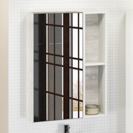 Зеркало-шкаф Comforty Прага 60 см, дуб белый фото 