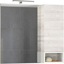 Зеркало-шкаф Comforty Прага 90 см, дуб белый фото 