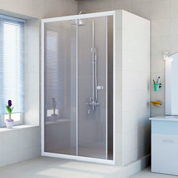 Душевая дверь Радомир Вита 160 см, белый/прозрачное фото 