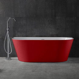 Ванна акриловая Abber AB9216-1.7R 170x80 см, красный фото 