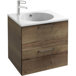 Тумба подвесная с раковиной Jacob Delafon Odeon Rive Gauche 60 см EB2520-R9-E52, дуб табак фото 