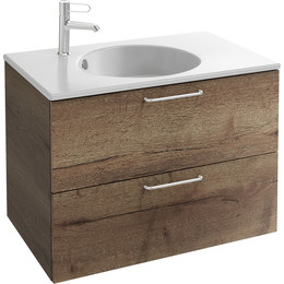 Тумба подвесная с раковиной Jacob Delafon Odeon Rive Gauche 80 см EB2522-R5-E52, дуб табак фото 