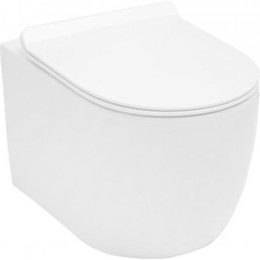 Унитаз подвесной Aquanet Rimless Cetus-W BL-102N-WHT 211908 с тонкой крышкой микролифт, Цвет производителя: белый фото 