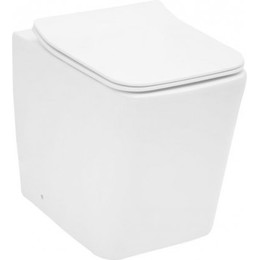 Унитаз приставной безободковый Aquanet Rimless Tavr-F BL-103N-FST 203348 с тонкой крышкой микролифт фото 