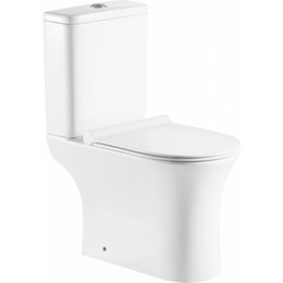 Унитаз-компакт безободковый Aquanet Rimless Roll 2-C CL-12289 240206 с тонкой крышкой микролифт фото 