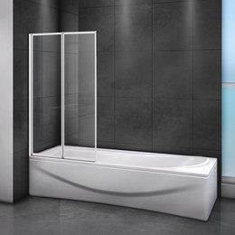 Шторка для ванны Cezares 80 см RELAX-V-2-80/140-C-Bi, белый/прозрачное фото 