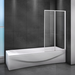 Шторка для ванны Cezares 80 см RELAX-V-2-80/140-P-Bi-R, белый/матовое фото 
