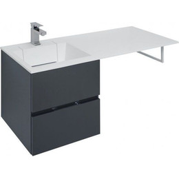 Тумба подвесная с раковиной-столешницей Aquanet Алвита 120 см 243662 L, серый антрацит фото 