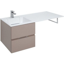 Тумба подвесная с раковиной-столешницей Aquanet Алвита 120 см 243661 L, капучино фото 