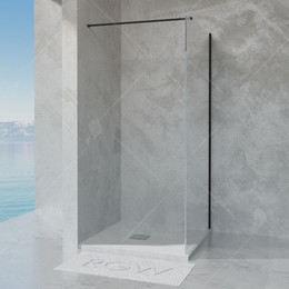 Душевая перегородка RGW WA-031B 90х195 см 35103109-14 (стекло 8 мм) с кронштейном в комплекте, черный/прозрачное фото 