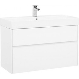 Тумба подвесная с раковиной Aquanet Бруклин 100 см 203961, белый фото 