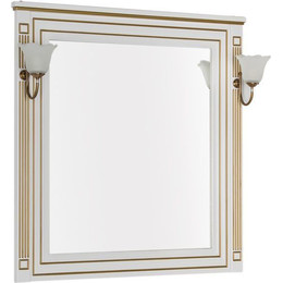 Зеркало Aquanet Паола 90 см 186108, белый/золото фото 