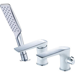 Смеситель для ванны Lemark Allegro LM5945CW, хром/белый фото 