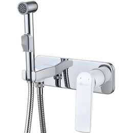 Набор для гигиенического душа Lemark Allegro LM5919CW, хром/белый фото 